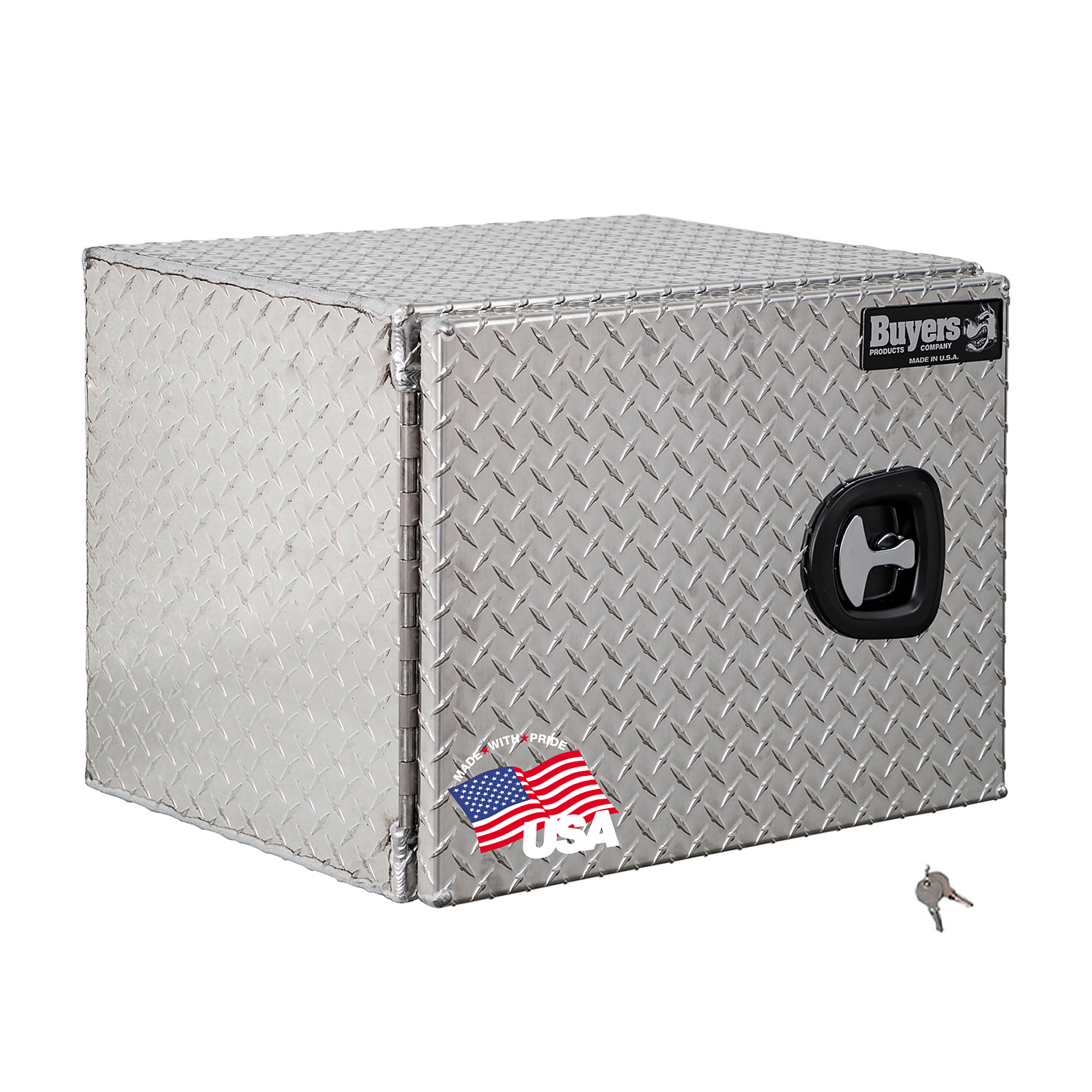 Buyers Products, 24x18x18in. Aluminum Underbody Truck Tool Job Storage Box, Width 24 in, Material Aluminum, Color Finish Diamond Plate Silver, Model# 1705200